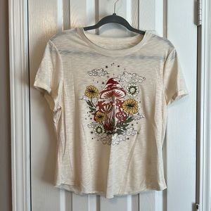 No Boundaries Sheer Mushroom Tee NWT